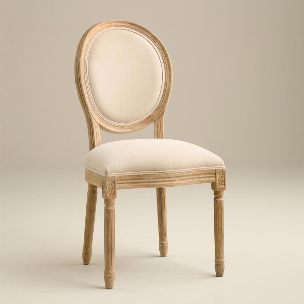 Sienna Beau Linen Round Back Chair, Weathered Oak / Natural
